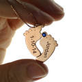 Personalised Baby Feet Necklace Personalised baby feet imprint necklace view
