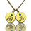 Engraved Initial Birthstone Disc Charm Necklace 18ct Gold Plated