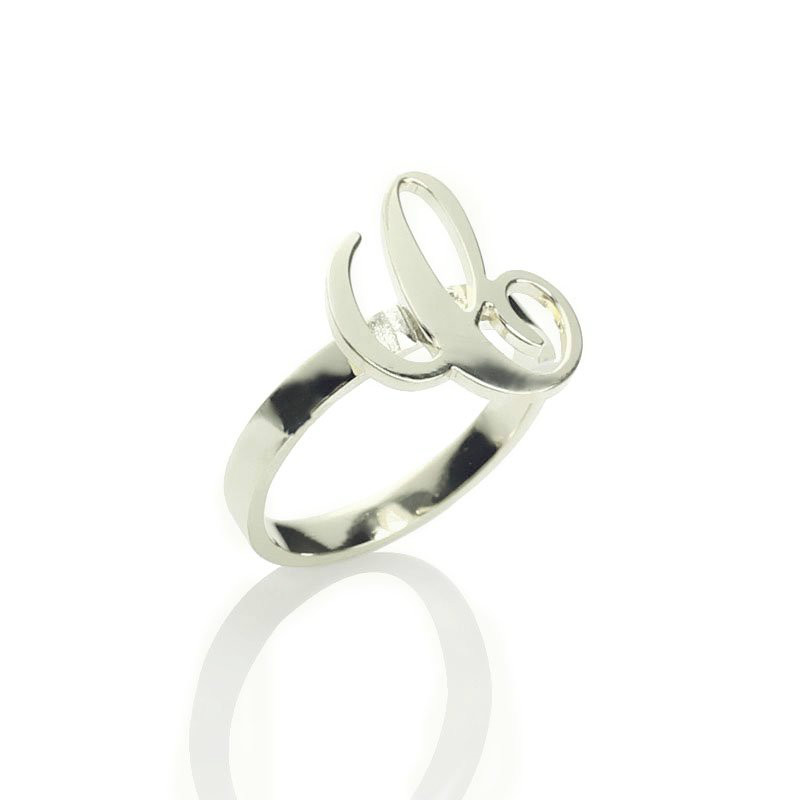 Personalised Carrie initial letter ring