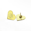 Gold Heart Monogram Stud Earrings Gold heart monogram stud earrings