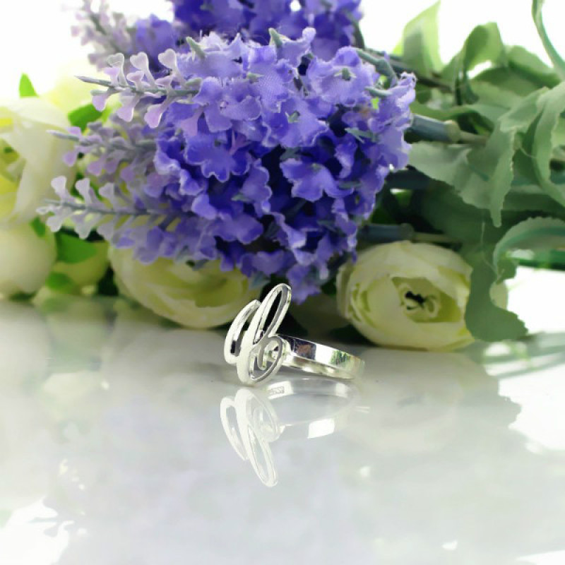 Personalised Carrie initial letter ring view