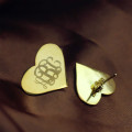 Gold Heart Monogram Stud Earrings Gold heart monogram stud earrings