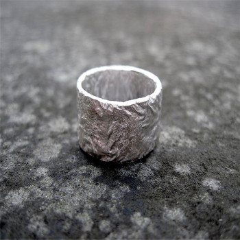 Sterling Silver Rocky Outcrop Broad Ring Sterling Silver Rocky Outcrop Broad Ring