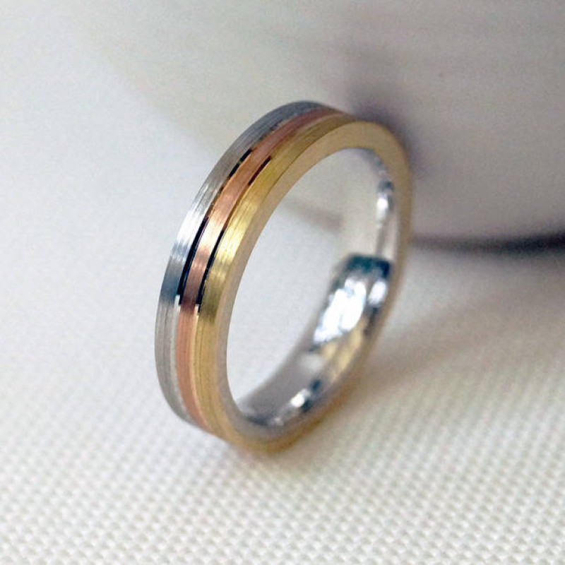 18ct Gold Striped Wedding Ring 18ct gold striped wedding ring product view