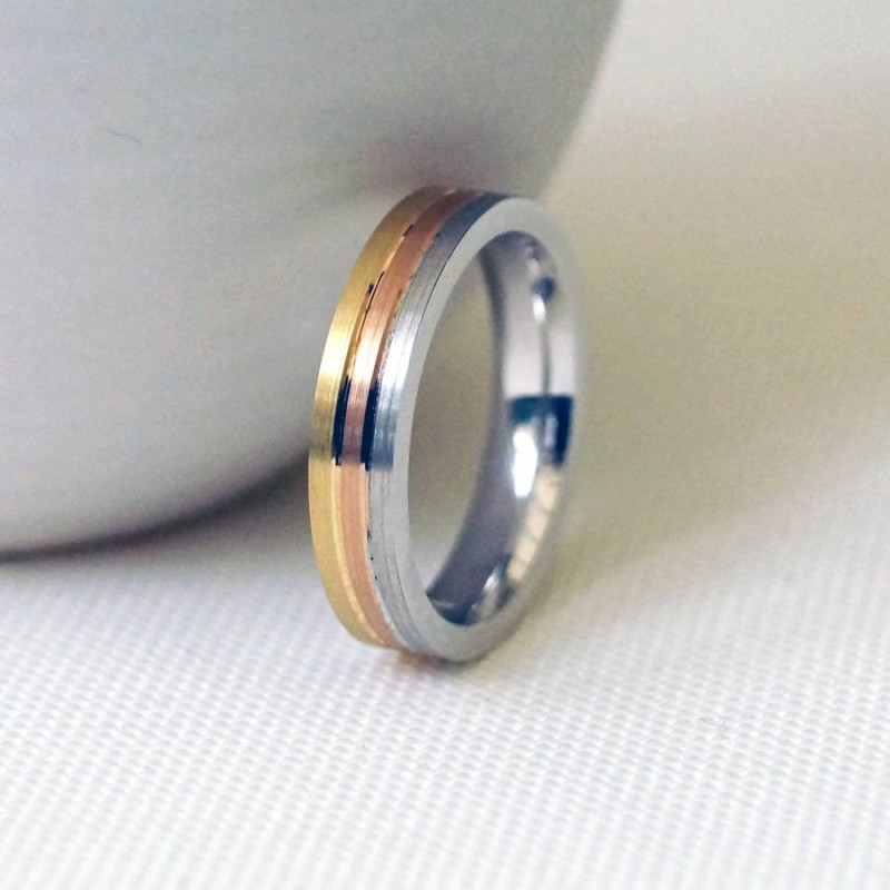 18ct Gold Striped Wedding Ring 18ct gold striped wedding ring product view