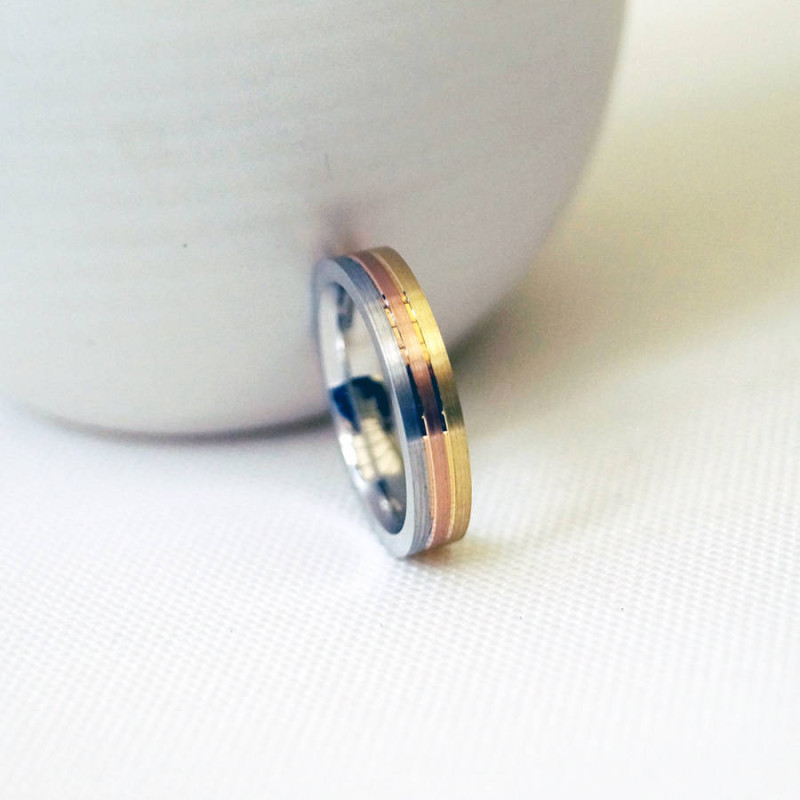 18ct Gold Striped Wedding Ring 18ct gold striped wedding ring product view