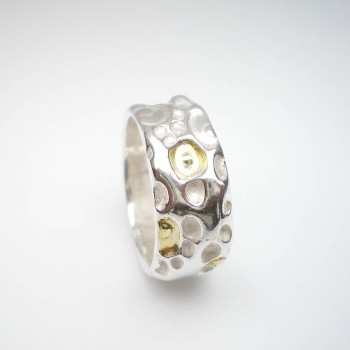 Coral Silver And Gold Ring Coral Silver And Gold Ring