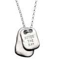 Personalised Tablet Necklaces with Chains Two personalised tablet necklaces with chains