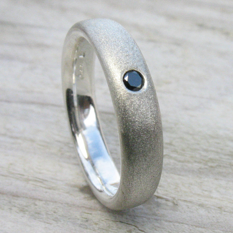 Men's black diamond ring product view