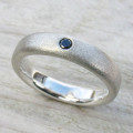 Black Diamond Frosted Silver Ring Frosted silver gents wedding ring with black diamond