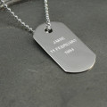Personalised dog tag pendant