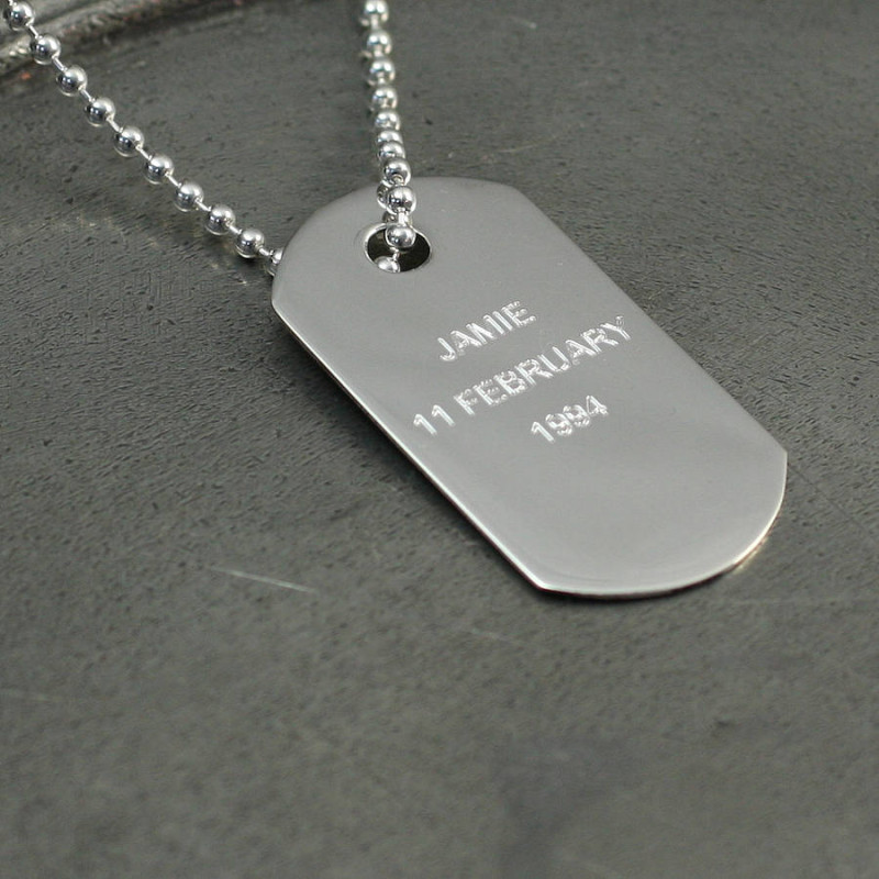 Personalised dog tag pendant