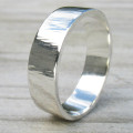 Hammered Tree Bark Finish Band Ring Hammered band ring with tree bark finish