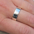 Hammered Tree Bark Finish Band Ring Hammered band ring with tree bark finish