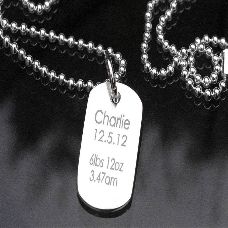 Personalised Print Dog Tag Personalised print dog tag necklace