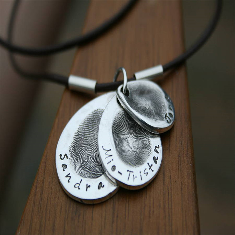 Men's Teardrop Fingerprint Chain Men's personalised teardrop fingerprint chain