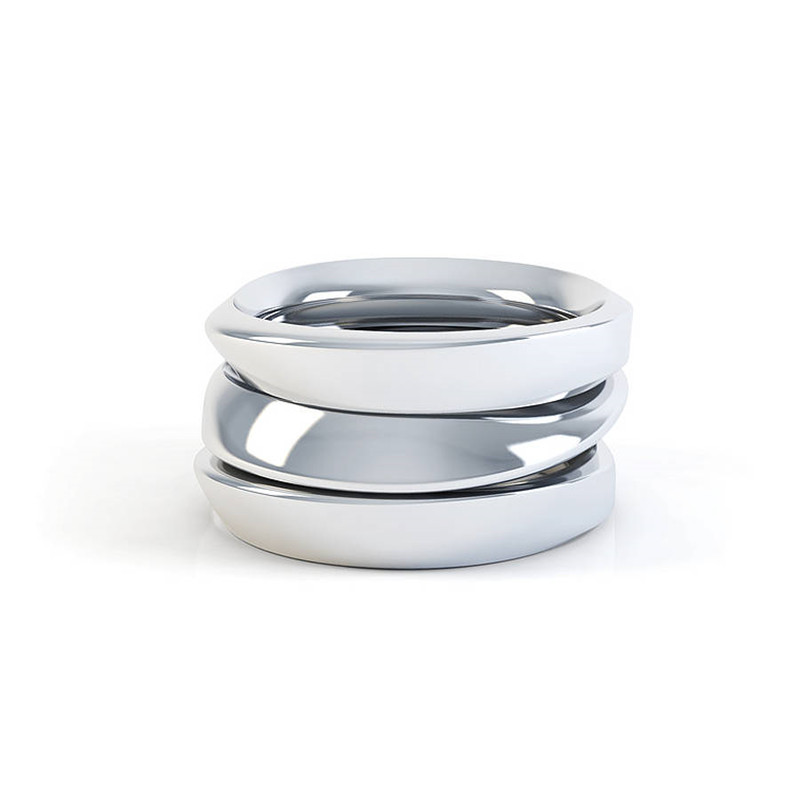 Stacked Eternal Twist Rings in a white gold colour finish
