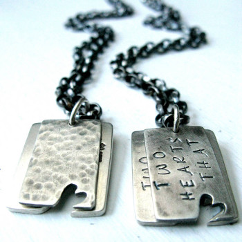 Personalised Dual Heart Tag Necklace Personalised Dual Heart Tag Necklace