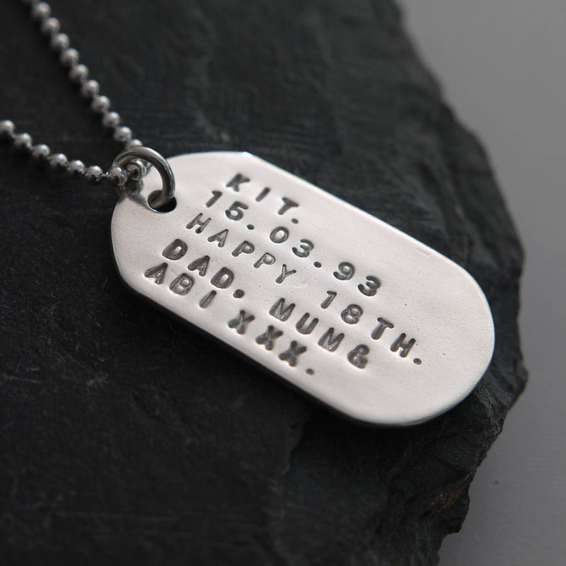 Personalised Silver Identity Dog Tag Personalised silver identity dog tag jewellery image
