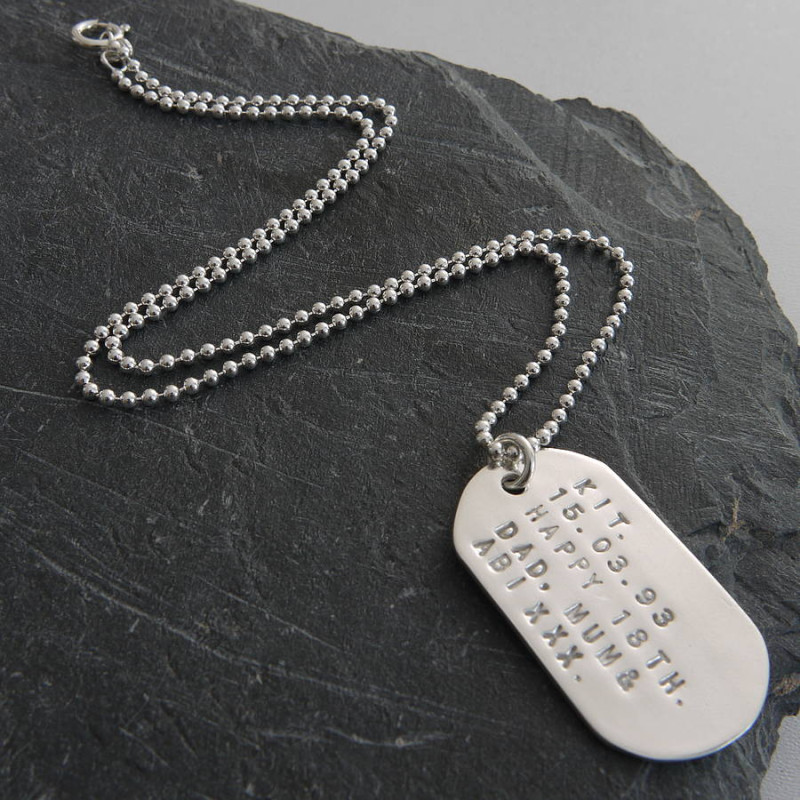 Personalised Silver Identity Dog Tag Personalised silver identity dog tag