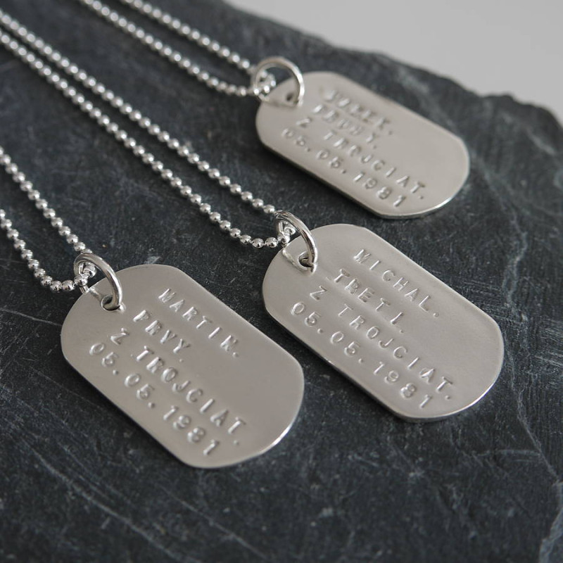 Personalised Silver Identity Dog Tag Personalised silver identity dog tag jewellery image