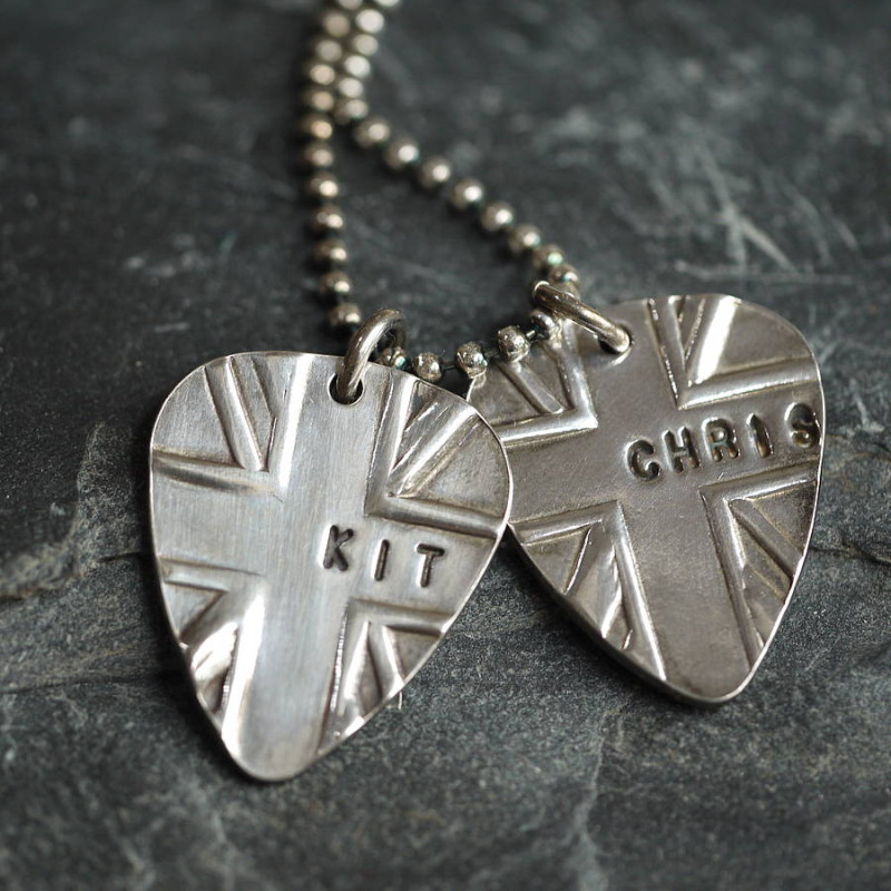 Personalised Union Jack plectrum