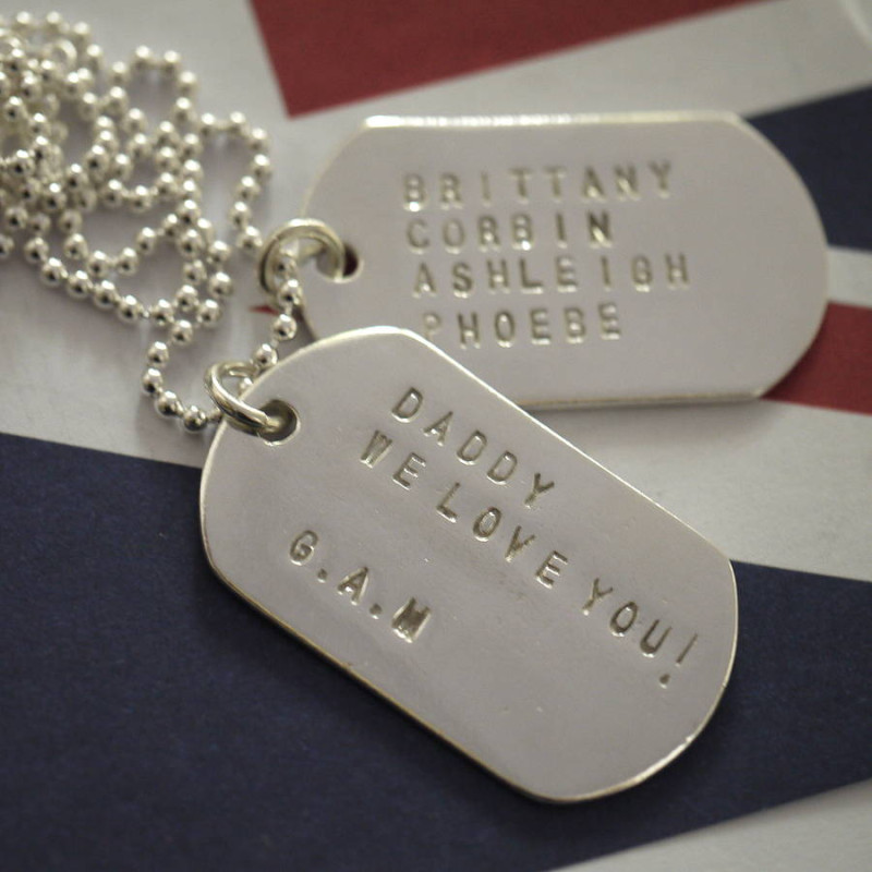 Personalised Silver Identity Dog Tag Personalised silver identity dog tag jewellery image