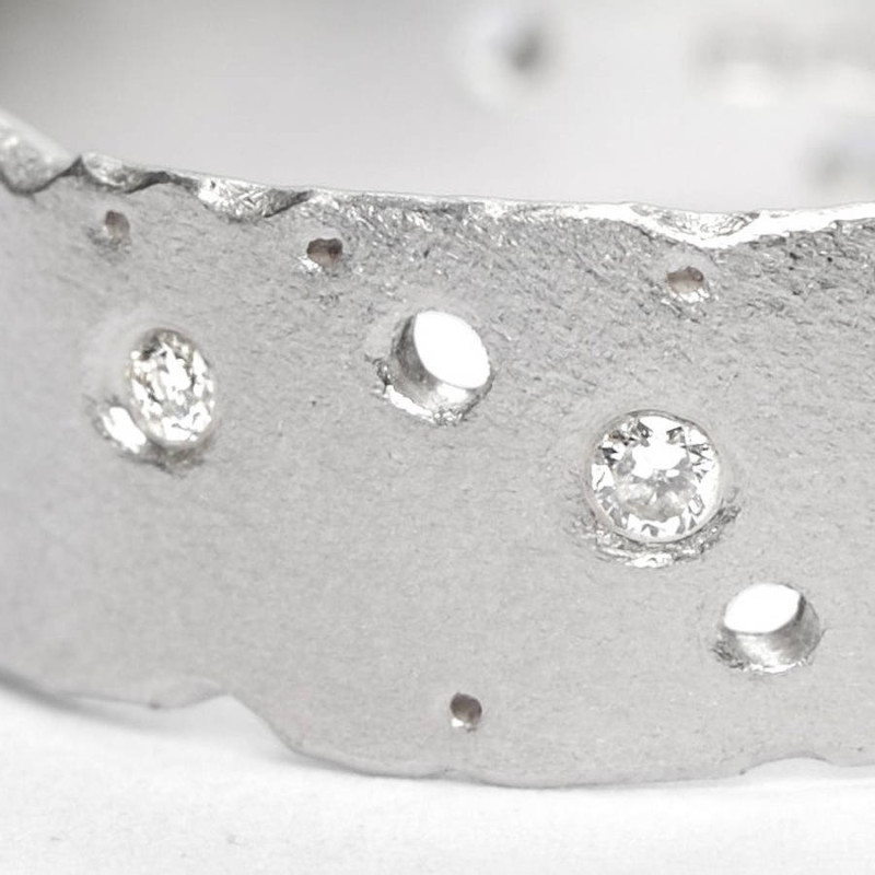 Close-up detail of diamond ring