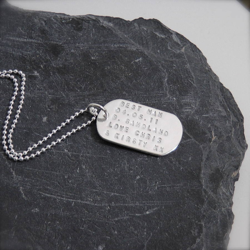Personalised Silver Identity Dog Tag Personalised silver identity dog tag jewellery image