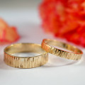 Bark effect ring pair