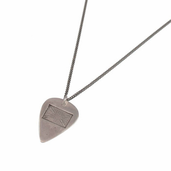 British Flag Stamp Silver Plectrum Necklace British Flag Stamp Silver Plectrum Necklace