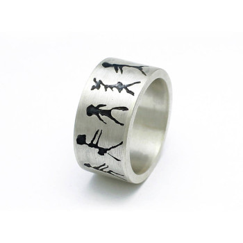 Capivara Cave Art Sterling Silver Band Ring