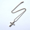 Chunky Hammered Sterling Silver Cross Necklace Chunky hammered sterling silver cross necklace