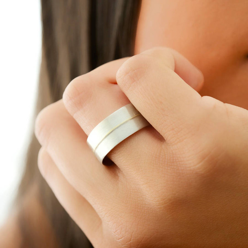 Chunky Ring with 18ct Gold Detail Chunky ring with 18ct gold detail