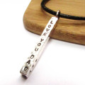 Chunky silver bar necklace