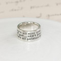 Personalised sterling silver message ring