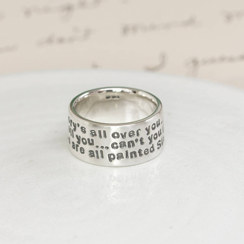 Personalised sterling silver message ring
