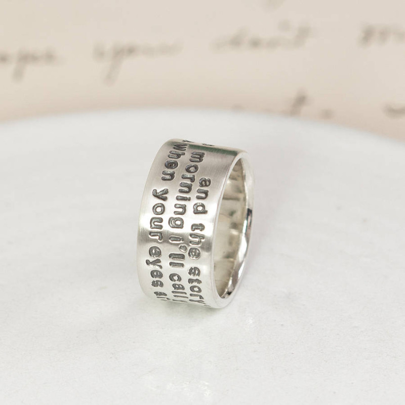Personalised sterling silver message ring product view