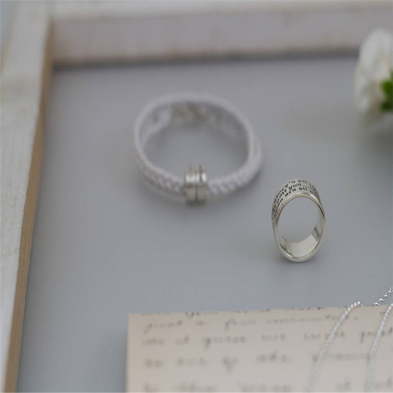 Personalised sterling silver message ring product view