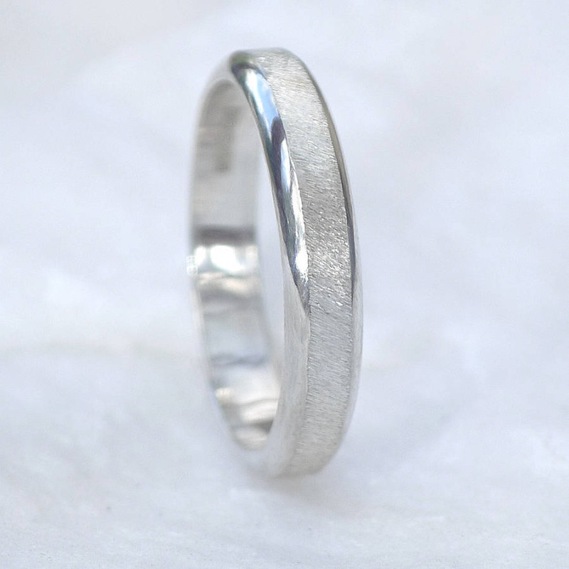 Diamond cut textured sterling silver ring product image