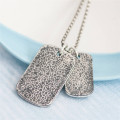Personalised baby print and birth information dog tag necklace with two pendants