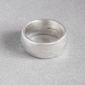 Domed sand cast wedding ring side view