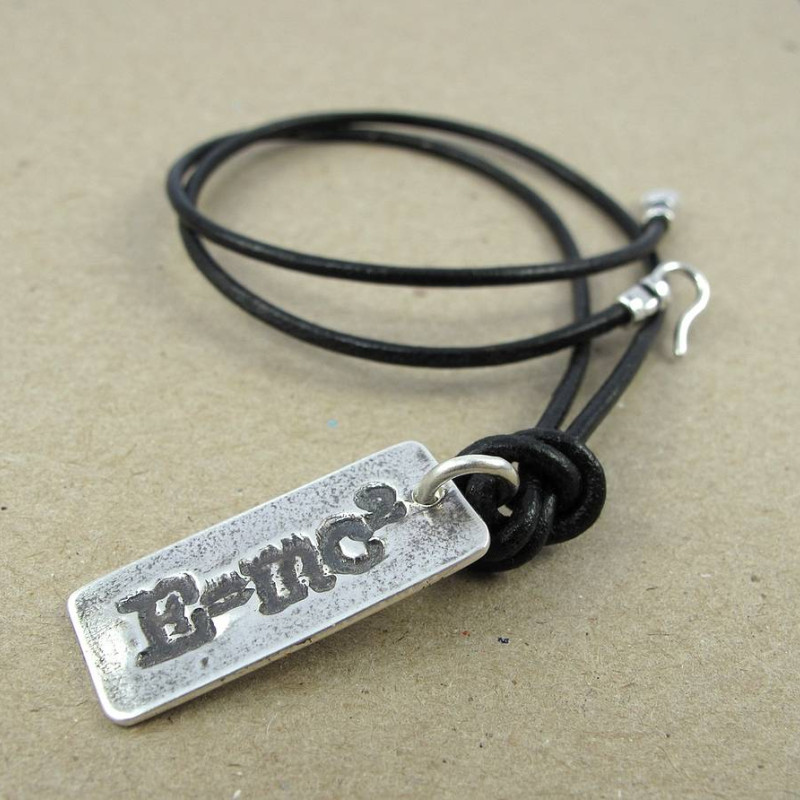 E=Mc² Silver Pendant Necklace detail image