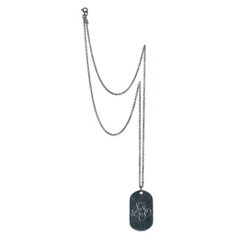 Personalised Oxydised Military Tag Necklace Personalised Oxydised Military Tag Necklace