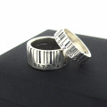 Extra Wide Silver Barcode Ring product view
