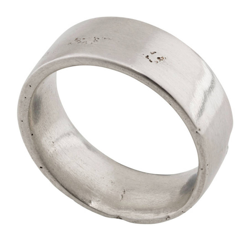 Flat Sand Cast Wedding Ring Flat sand cast wedding ring view