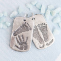 Personalised men's dog tag necklace with two pendants