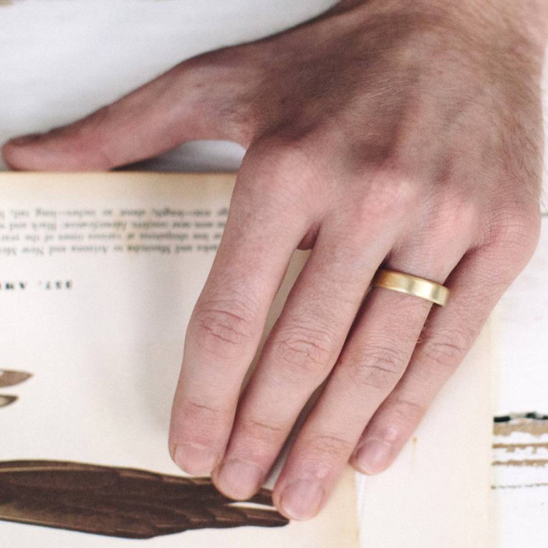 Gents Brushed Pillow Wedding Ring Gents brushed pillow wedding ring product image