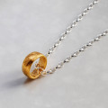 Gold Plated Meteorite Ring Necklace Gold plated meteorite ring necklace