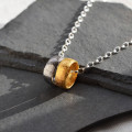 Gold Plated Meteorite Ring Necklace Gold plated meteorite ring necklace